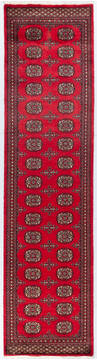 Bokhara Red Runner Hand Knotted 2'7" X 10'2"  Area Rug 700-155599