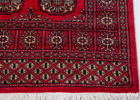 Bokhara Red Runner Hand Knotted 28 X 104  Area Rug 700-155601 Image 3