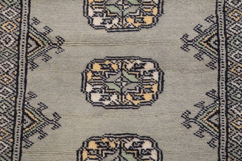 Bokhara Grey Runner Hand Knotted 29 X 86  Area Rug 700-155603 Image 4