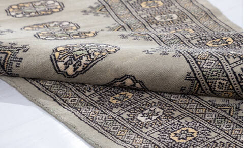 Bokhara Grey Runner Hand Knotted 29 X 86  Area Rug 700-155603 Image 5