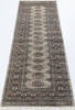 Bokhara Grey Runner Hand Knotted 29 X 86  Area Rug 700-155603 Thumb 1