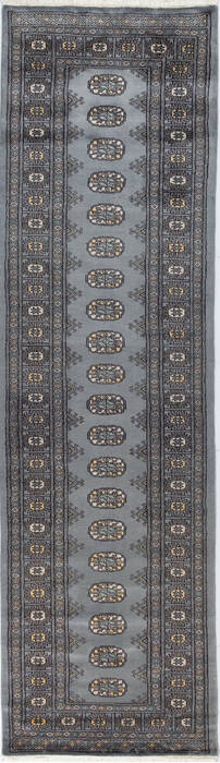 Bokhara Grey Runner Hand Knotted 210 X 96  Area Rug 700-155604 Image 0