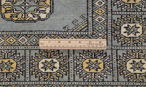 Bokhara Grey Runner Hand Knotted 27 X 99  Area Rug 700-155606 Image 6