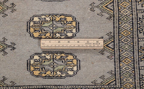 Bokhara Grey Runner Hand Knotted 27 X 95  Area Rug 700-155607 Image 6