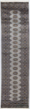 Pakistani Bokhara Grey Runner 6 to 9 ft Wool Carpet 155607