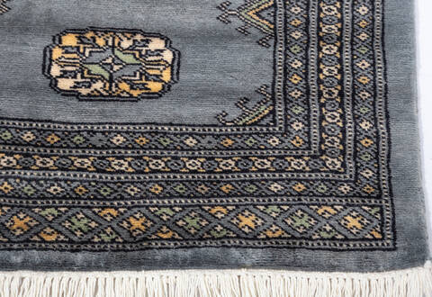 Bokhara Grey Runner Hand Knotted 22 X 60  Area Rug 700-155614 Image 4
