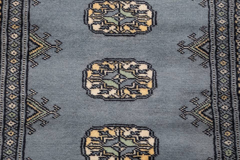 Bokhara Grey Runner Hand Knotted 22 X 60  Area Rug 700-155614 Image 5