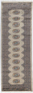 Bokhara Grey Runner Hand Knotted 2'2" X 6'4"  Area Rug 700-155615