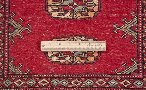 Bokhara Red Runner Hand Knotted 27 X 79  Area Rug 700-155625 Image 6