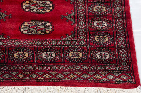 Bokhara Red Runner Hand Knotted 27 X 710  Area Rug 700-155626 Image 3