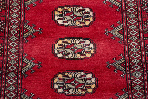 Bokhara Red Runner Hand Knotted 27 X 710  Area Rug 700-155626 Image 4