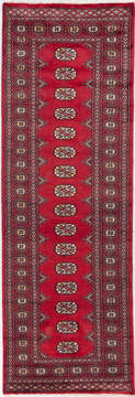 Bokhara Red Runner Hand Knotted 2'7" X 7'10"  Area Rug 700-155626