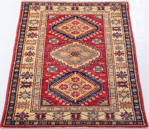 Kazak Red Hand Knotted 29 X 40  Area Rug 700-155683 Image 1