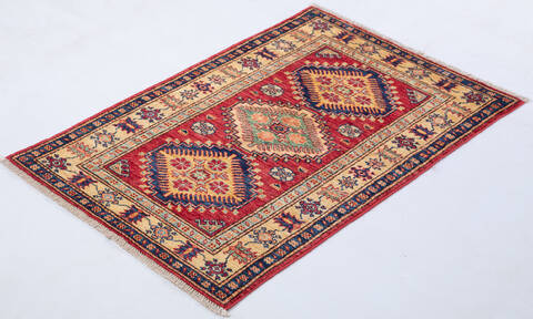 Kazak Red Hand Knotted 29 X 40  Area Rug 700-155683 Image 2