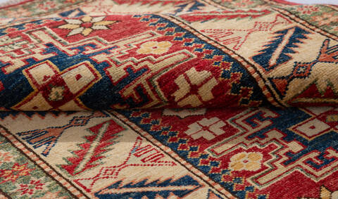 Kazak Red Hand Knotted 210 X 41  Area Rug 700-155688 Image 6