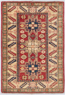 Kazak Red Hand Knotted 2'10" X 4'1"  Area Rug 700-155688