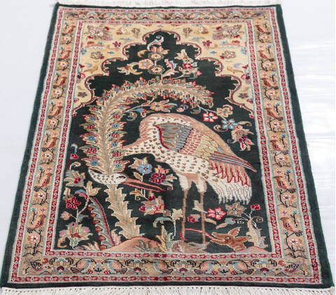 Bokhara Green Hand Knotted 30 X 50  Area Rug 700-155781 Image 1