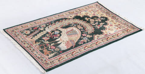 Bokhara Green Hand Knotted 30 X 50  Area Rug 700-155781 Image 2