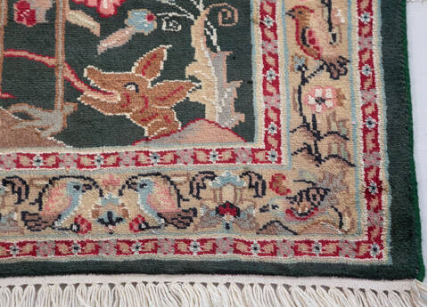 Bokhara Green Hand Knotted 30 X 50  Area Rug 700-155781 Image 4