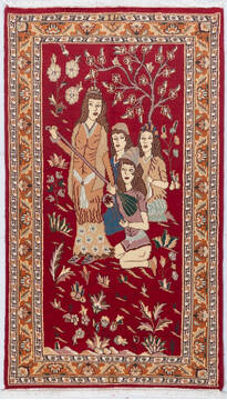 Pakistani Bokhara Red Rectangle 3x5 ft Wool Carpet 155786