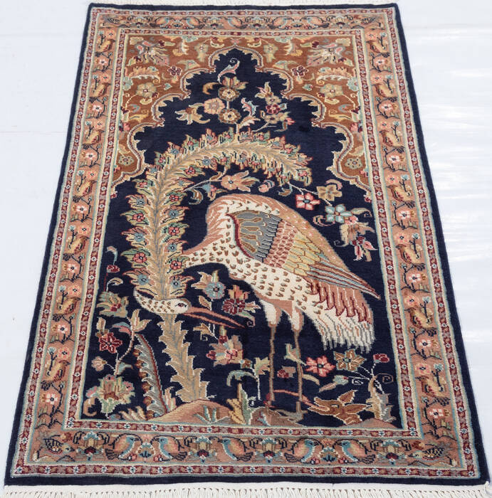 Bokhara Blue Hand Knotted 30 X 50  Area Rug 700-155789 Image 1