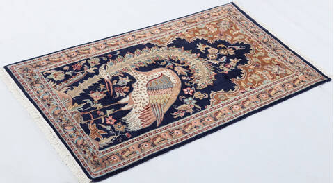 Bokhara Blue Hand Knotted 30 X 50  Area Rug 700-155789 Image 2
