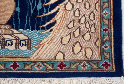 Bokhara Blue Hand Knotted 30 X 410  Area Rug 700-155793 Image 4