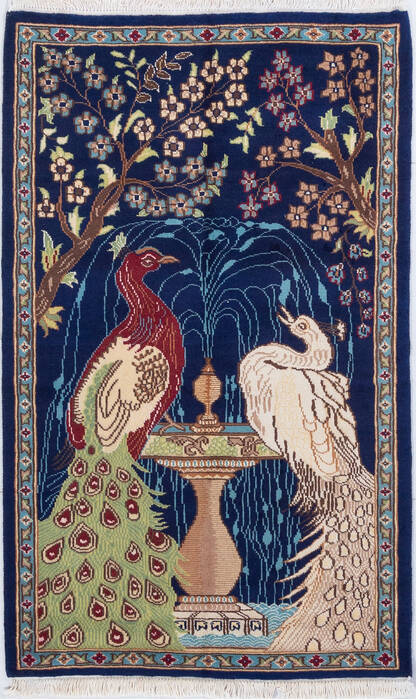 Bokhara Blue Hand Knotted 30 X 410  Area Rug 700-155793 Image 0