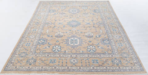Chobi Yellow Hand Knotted 82 X 100  Area Rug 700-155794 Image 1