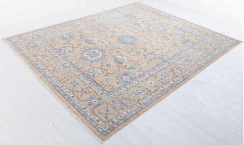 Chobi Yellow Hand Knotted 82 X 100  Area Rug 700-155794 Image 2