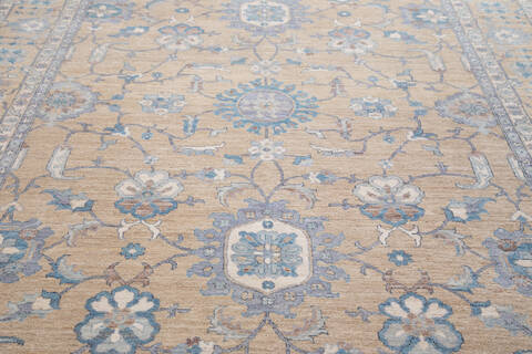 Chobi Yellow Hand Knotted 82 X 100  Area Rug 700-155794 Image 3