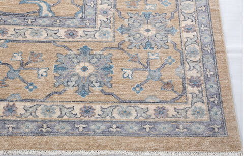 Chobi Yellow Hand Knotted 82 X 100  Area Rug 700-155794 Image 4