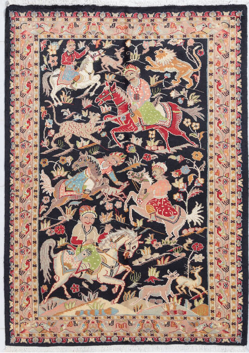 Pak-Persian Black Hand Knotted 42 X 510  Area Rug 700-155801 Image 0