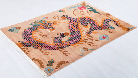 Pak-Persian Beige Hand Knotted 42 X 511  Area Rug 700-155802 Image 2