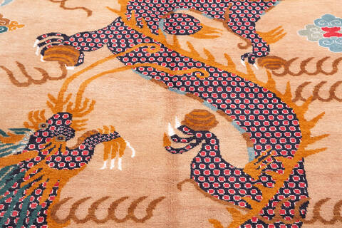 Pak-Persian Beige Hand Knotted 42 X 511  Area Rug 700-155802 Image 3