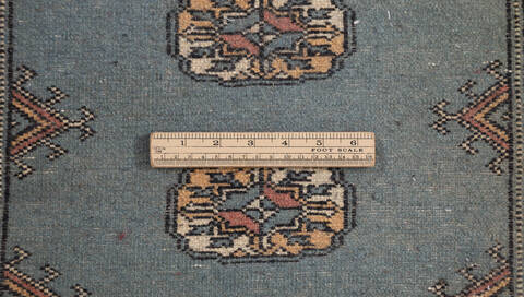 Bokhara Grey Runner Hand Knotted 27 X 104  Area Rug 700-155806 Image 6