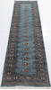 Bokhara Grey Runner Hand Knotted 27 X 104  Area Rug 700-155806 Thumb 1