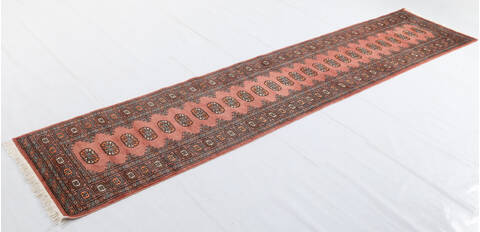 Bokhara Orange Runner Hand Knotted 27 X 1111  Area Rug 700-155812 Image 2