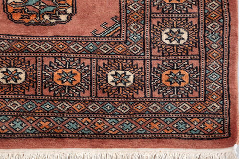 Bokhara Orange Runner Hand Knotted 27 X 1111  Area Rug 700-155812 Image 4