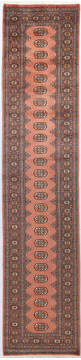 Bokhara Orange Runner Hand Knotted 2'7" X 11'11"  Area Rug 700-155812