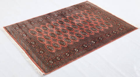 Bokhara Orange Hand Knotted 42 X 60  Area Rug 700-155813 Image 2
