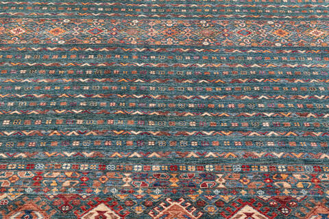 Chobi Green Hand Knotted 610 X 97  Area Rug 700-155817 Image 3
