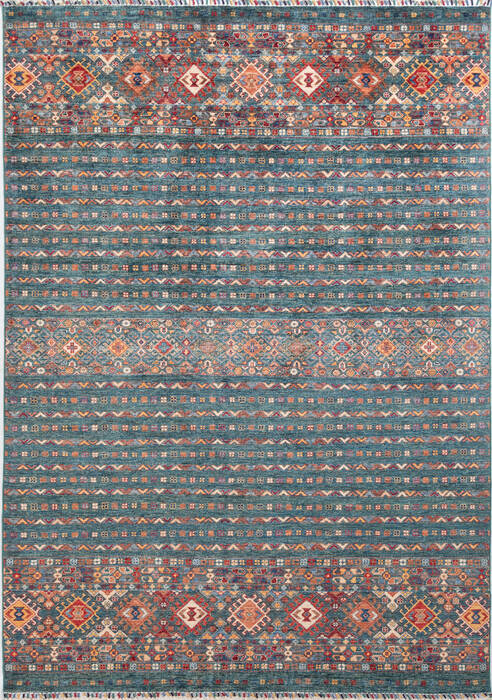 Chobi Green Hand Knotted 610 X 97  Area Rug 700-155817 Image 0