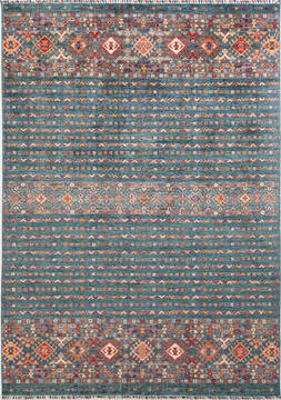 Chobi Green Hand Knotted 6'10" X 9'7"  Area Rug 700-155817
