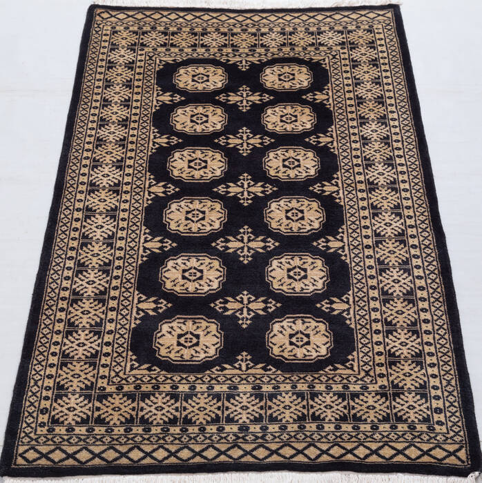 Bokhara Black Hand Knotted 31 X 51  Area Rug 700-156038 Image 1