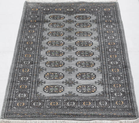 Bokhara Light Gray Hand Knotted 31 X 50  Area Rug 700-156042 Image 1