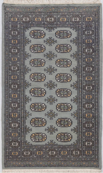 Bokhara Light Gray Hand Knotted 31 X 50  Area Rug 700-156042 Image 0
