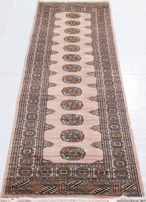 Bokhara Beige Runner Hand Knotted 27 X 611  Area Rug 700-156050 Image 1