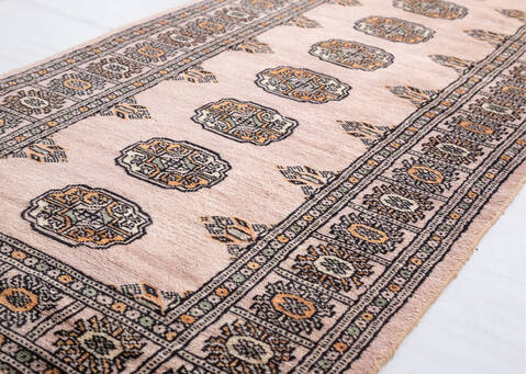 Bokhara Beige Runner Hand Knotted 27 X 611  Area Rug 700-156050 Image 3