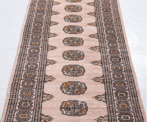 Bokhara Beige Runner Hand Knotted 27 X 611  Area Rug 700-156050 Image 4